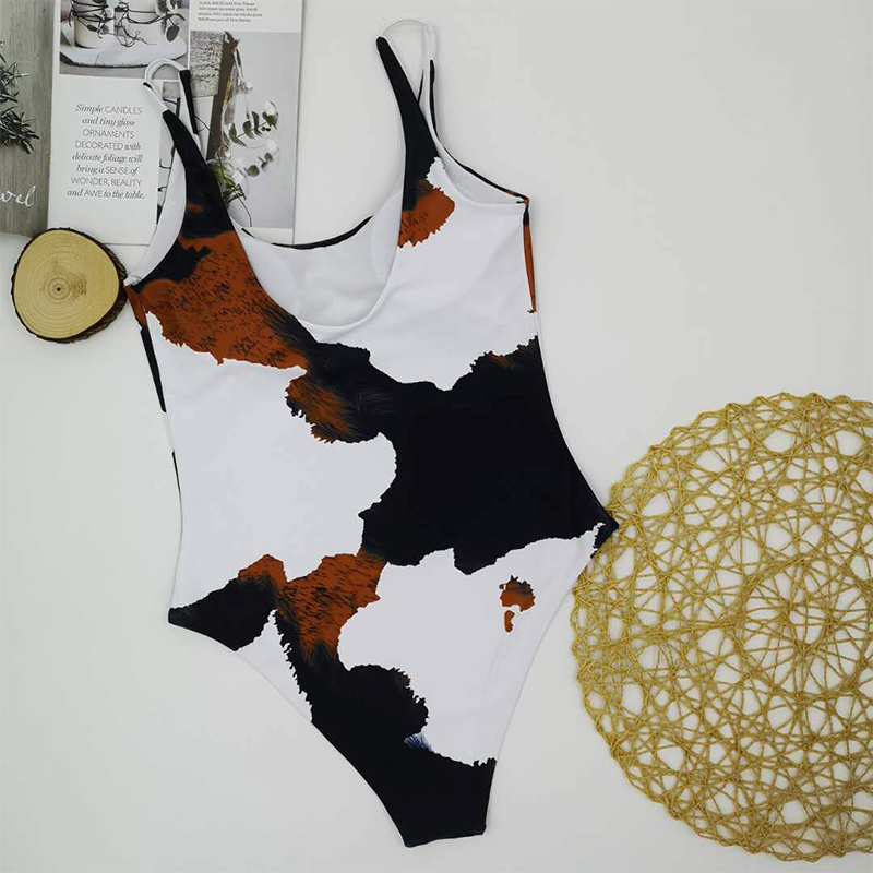 Traje de baño de verano con estampado vintage, traje de baño sexy de corte alto, traje de baño de una pieza para mujer, monokini, ropa de playa 