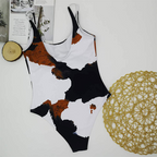 Traje de baño de verano con estampado vintage, traje de baño sexy de corte alto, traje de baño de una pieza para mujer, monokini, ropa de playa 