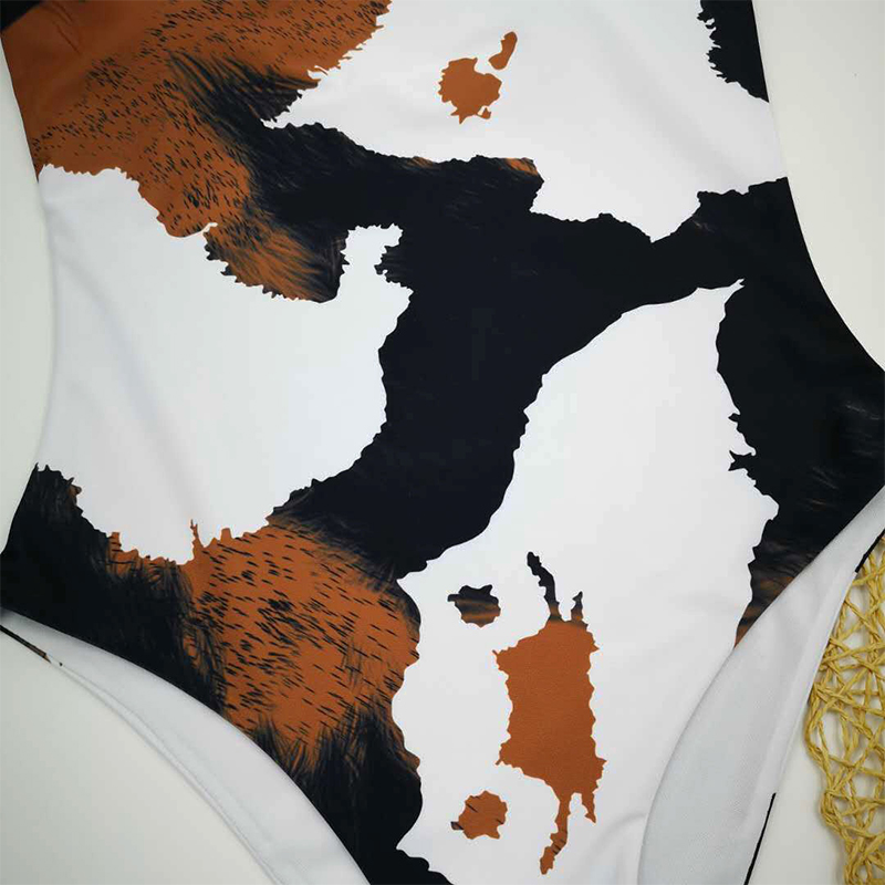 Traje de baño de verano con estampado vintage, traje de baño sexy de corte alto, traje de baño de una pieza para mujer, monokini, ropa de playa 