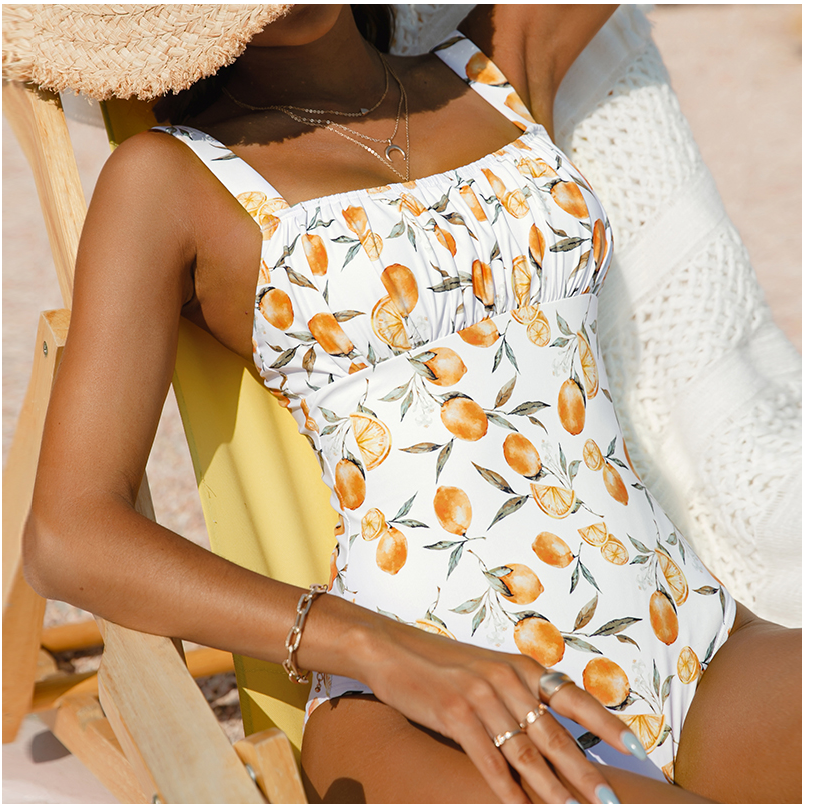 Traje de baño bandeau con estampado sexy para mujer, traje de baño de una pieza de corte alto, traje de baño vintage sin espalda, traje de baño, ropa de playa, monokini de natación 