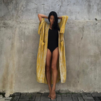Sun-Protective Clothing Lace Printing Cardigan Long Sleeve Beach Vacation Bikini Outwear Blouse Women Mangar