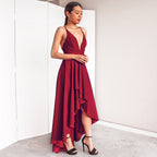 Robe sexy à bretelles et col en V