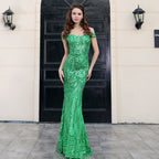 Vestido de mujer sexy con lentejuelas y top de tubo, vestido de noche para banquete, fiesta, cola de pez, vestido formal de graduación
