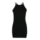 Spring Summer Sexy Rib Small Sling Dress Solid Color Knitted Slimming Commuting JSLX
