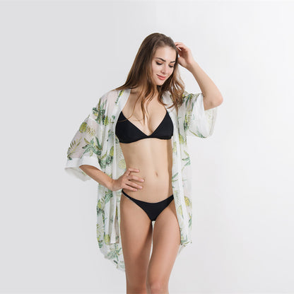 Pineapple Travel All Match Beach Sun Protection Cardigan Blouse