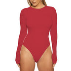 Vêtements pour femmes automne-hiver, haut décontracté à manches longues, body moulant