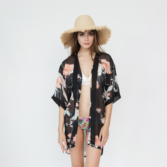 Simple Travel Travel Beach Bikini Sun Protection Cardigan Blouse