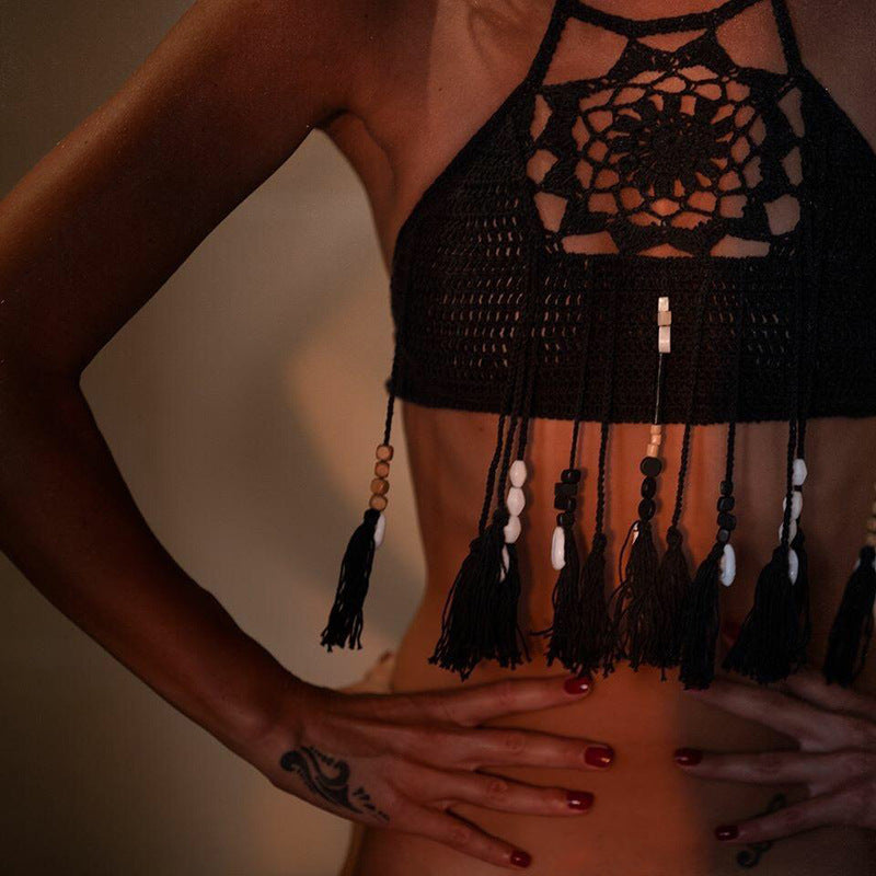 Bikini Handmade Tassel Bohemian Swimsuit Sexy Lady Beach Swimming Top Zunee