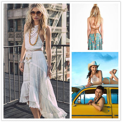 Hand Crocheting Bikini Backless Halter Bra Beach Swimsuit Yoga Tops