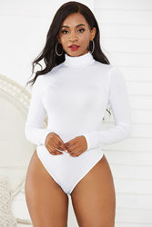 Sexy Women Clothing 12-Color Long Sleeve Turtleneck Slim Fit Solid Color Tight Bodysuit Winter Plus size