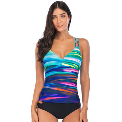 Traje de baño para mujer, sexy, de color sólido, con abertura 