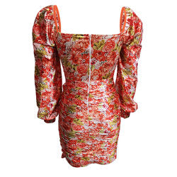 Long Sleeve Printed Sexy Dress Women Clothing Spring Autumn