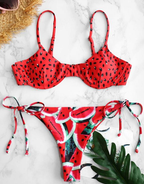 Bikinis à nœuds Mujer Maillot de bain décolleté en V profond Maillot de bain femme Maillot de bain push-up femme Coupe haute Maillots de bain d'été Ensemble bikini imprimé