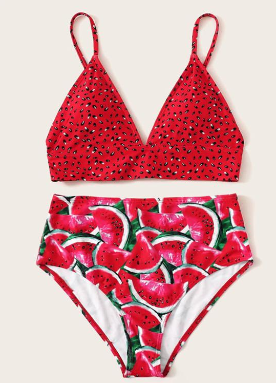 Bikinis à nœuds Mujer Maillot de bain décolleté en V profond Maillot de bain femme Maillot de bain push-up femme Coupe haute Maillots de bain d'été Ensemble bikini imprimé