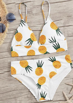 Bikinis à nœuds Mujer Maillot de bain décolleté en V profond Maillot de bain femme Maillot de bain push-up femme Coupe haute Maillots de bain d'été Ensemble bikini imprimé