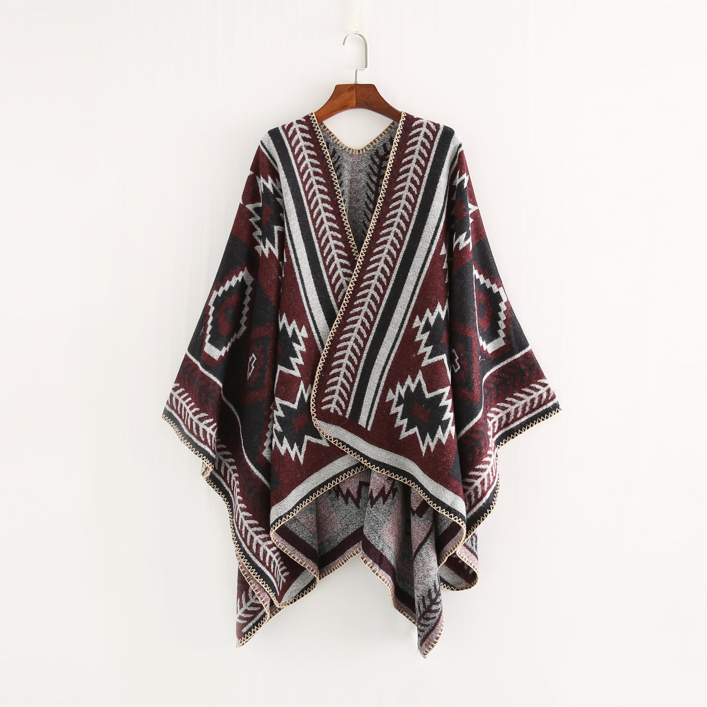 Geometric Abstract Puzzle Cloak Simple Thicken Lengthen Warm Air Conditioning Shawl Travel Blanket