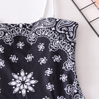 High Cut One Piece Swimsuit Women Print Bathing Suits Sexy Swimwear