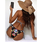 Maillot de bain triangle sexy imprimé pour femme