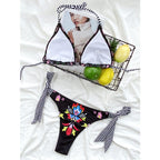 Maillot de bain triangle sexy imprimé pour femme