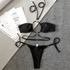 Push Up Bikini Set Swimsuit Women Sexy String Bathing Suits Solid Swimwear