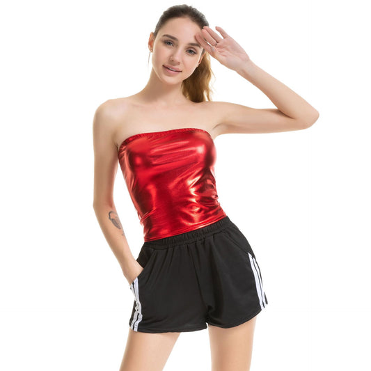 Haut tube moulant et sexy pour femme, tenue de sport, couleur unie, uniforme féminin
