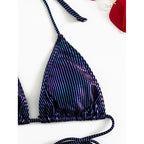 Maillot de bain triangle micro bikini string à lacets pour femme