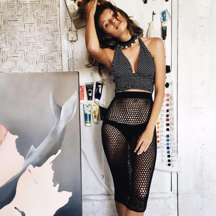 Dedicated Beach Skirt Women Summer Seaside Holiday Hand Crocheting Knitted Hollow Out Cutout Out Fishnet Bikini Skirt Crochet hook Tidee