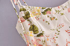 Summer Women High Waist Floral Print Slit Hemline Strap Dress for Women OMI