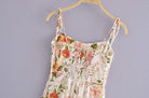 Summer Women High Waist Floral Print Slit Hemline Strap Dress for Women OMI