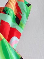 Vestido halter asimétrico irregular con estampado nuevo de verano a la moda