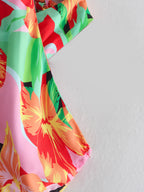 Vestido halter asimétrico irregular con estampado nuevo de verano a la moda
