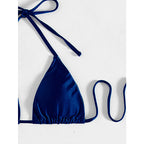 Halter Bikinis Solid Triangle Swimsuit Women High Cut Skirt Swimwear Conjunto Biquinis Feminino Trajes