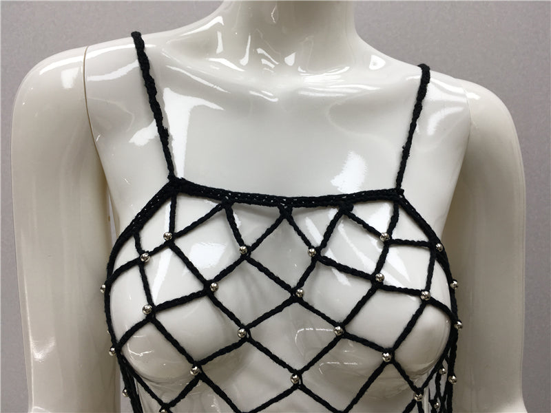 Camisola de bikini de punto con aberturas para mujer, blusa holgada para playa, vacaciones y protección solar