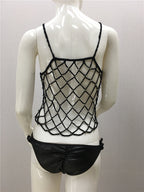 Top Knitted Hollow Out Cutout Bikini Camisole Women Loose Seaside Vacation Beach Sun Protection Blouse Pullover Top SERENDIPITY