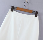 Women Clothing Summer Blogger Milky White Split Air Hole Criss Cross Strap Skirt Yvonne