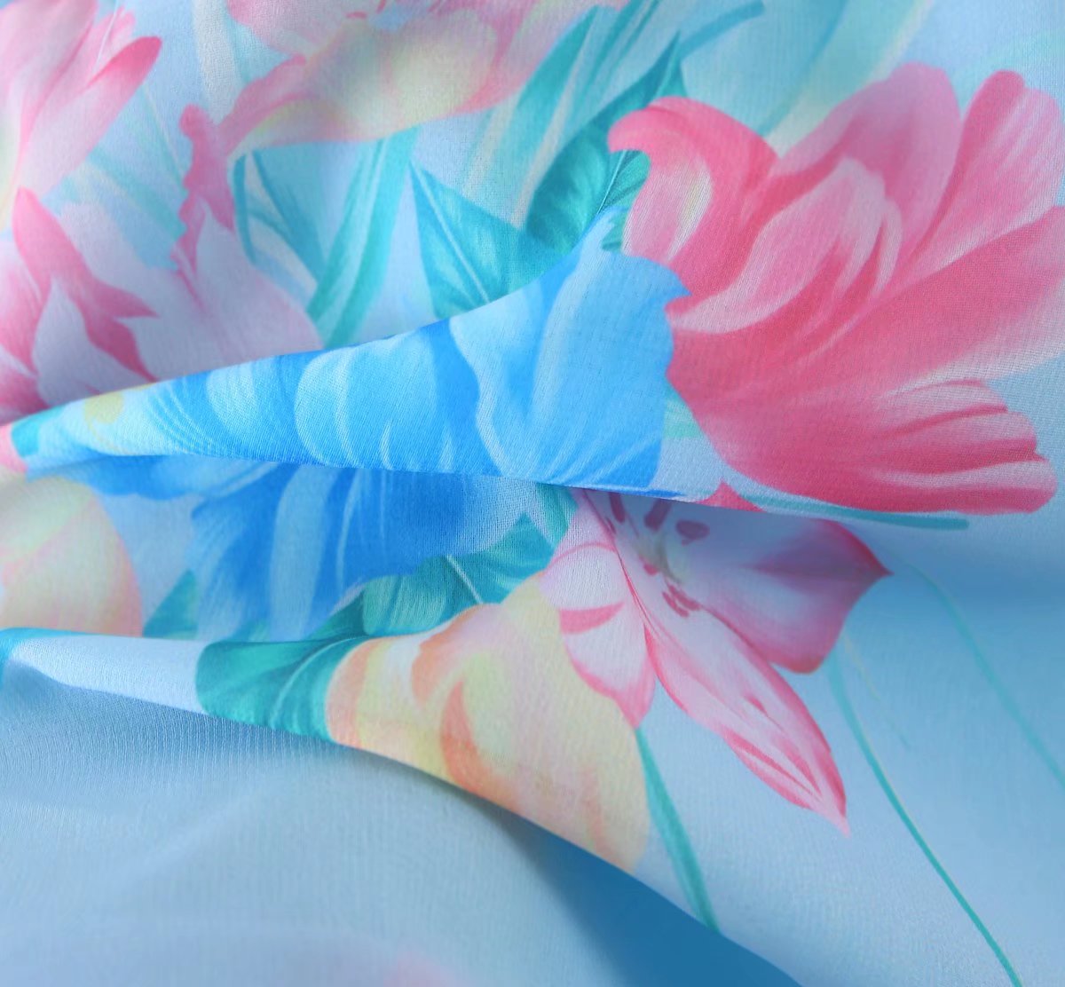 Wooden Ear Floral Print Pleated Ruffled Spaghetti Straps Dress Short Summer Women Clothing Yvonne
