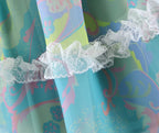 Sweet Fungus Lace Princess Dress Hollow Out Cutout Backless Girl Dress Spring Summer Cashew Print Dress Sheer Yvonne