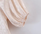 Summer Fresh Square Collar Puff Sleeve Printed High Waist A- line Dress for Women Yvonne