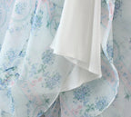 Floral Print Dress Bubble Sleeve Retro Princess Dress Spring Summer Wooden Ear Large Swing Women Dress Sheer Yvonne