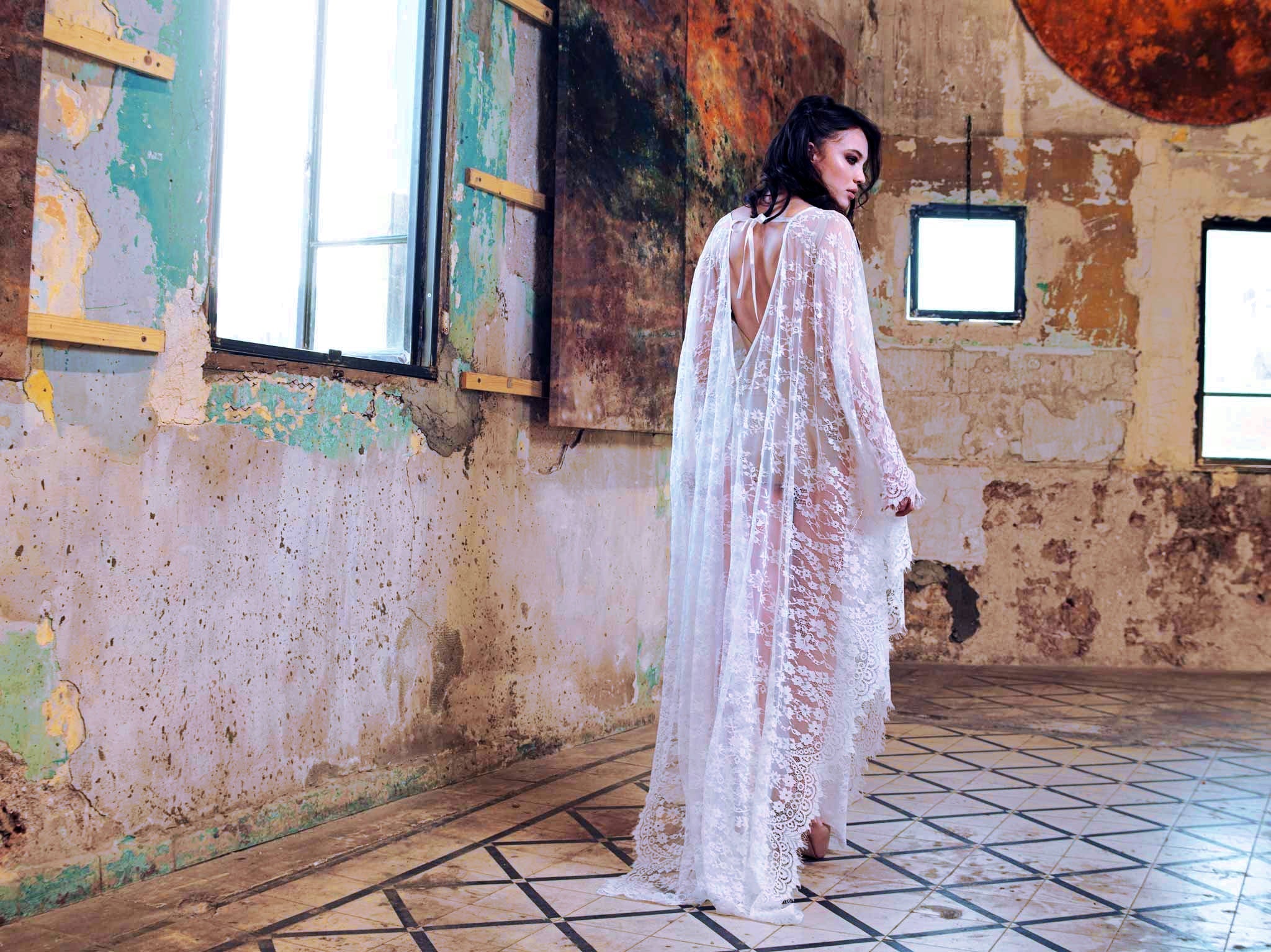 Eyelash Lace Super Loose Robe Bikini Cover snowpeak