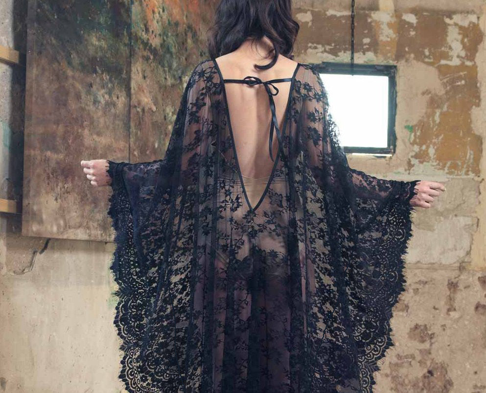 Eyelash Lace Super Loose Robe Bikini Cover snowpeak