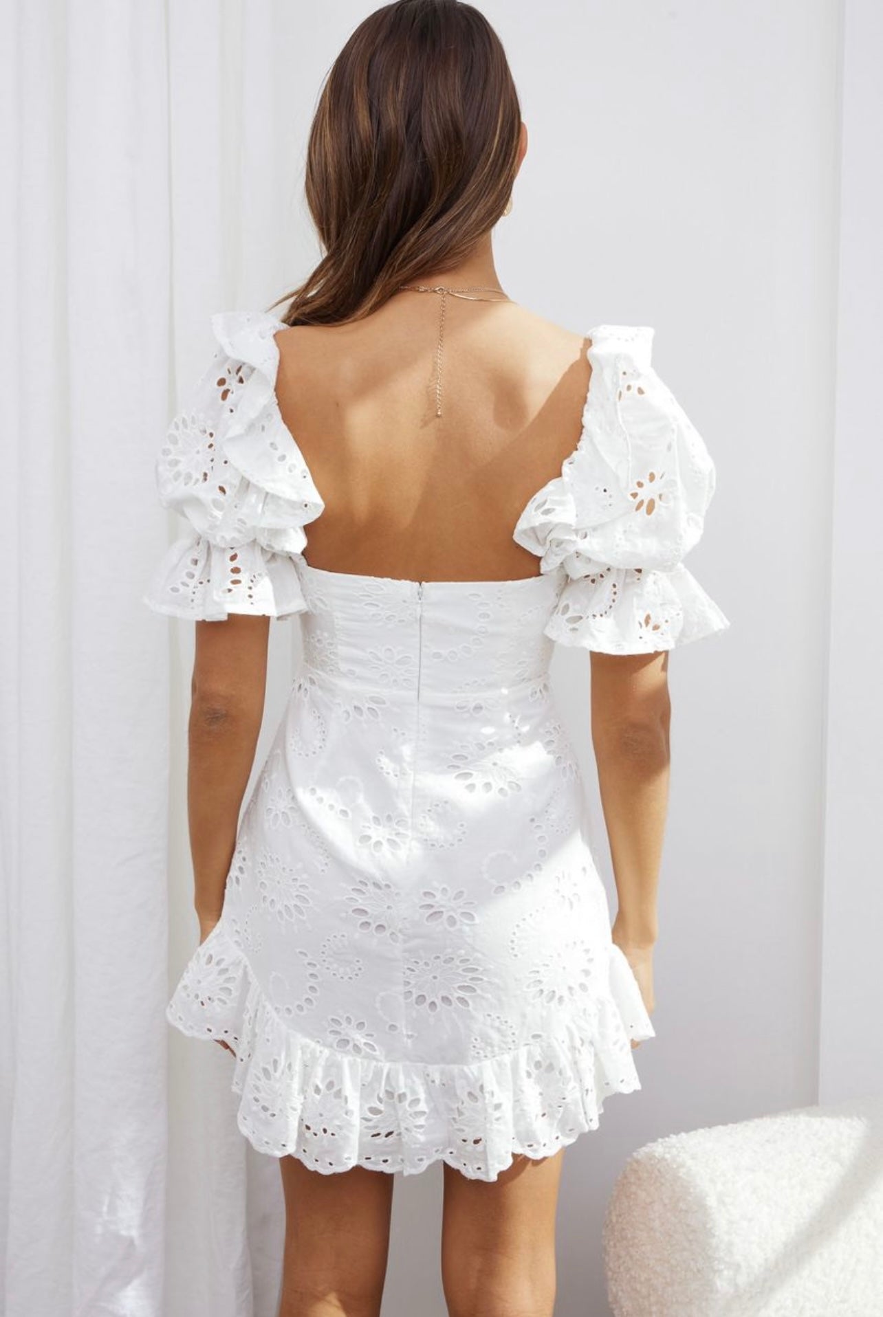 Early Spring Full Lace Short Sleeve Ruffled Sexy Women Dress GoodMe