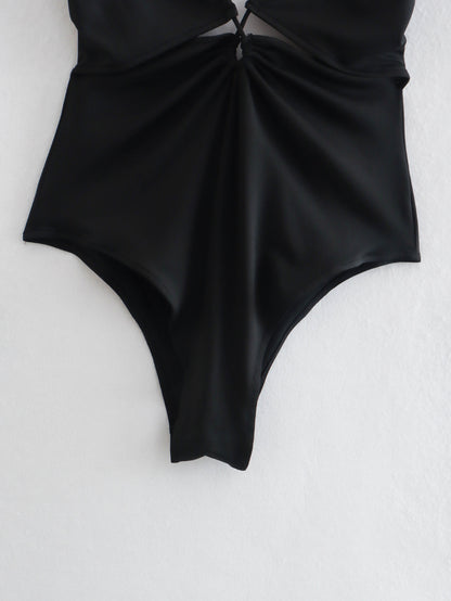 Body de verano con tirantes, color liso, diseño abierto y sin espalda, a juego