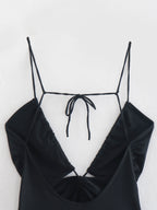 Body de verano con tirantes, color liso, diseño abierto y sin espalda, a juego