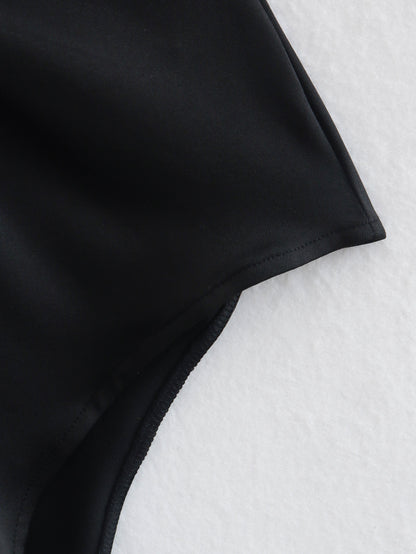 Body de verano con tirantes, color liso, diseño abierto y sin espalda, a juego