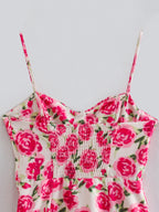 Spring Women Floral Print Corset Dress SHE