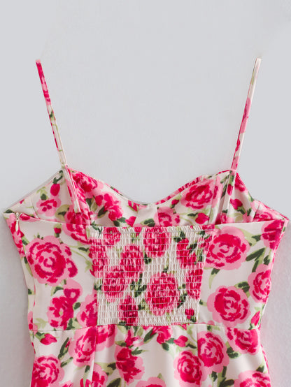 Spring Women Floral Print Corset Dress SHE