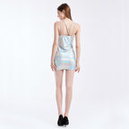 Summer Sexy Sheath Slim Dress Slim Strap Metallic One-Step Dress Universe