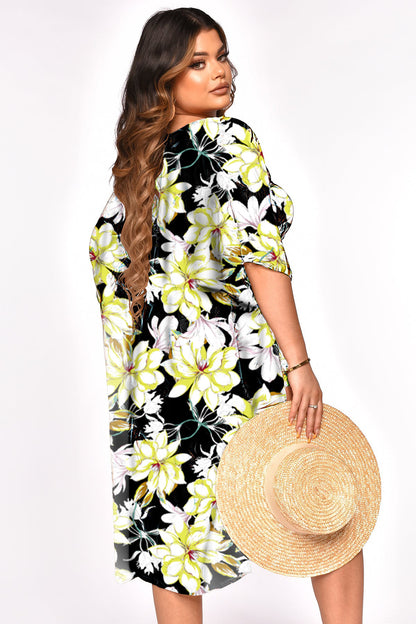 Women Clothing Tube Top Shorts Printed Fashionable Chiffon Outerwear Shirt Swimsuit Three-Piece Suit