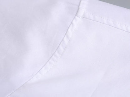 Camisa holgada de popelina de algodón de verano para mujer, de color liso, con cuello delantero y trasero, manga larga